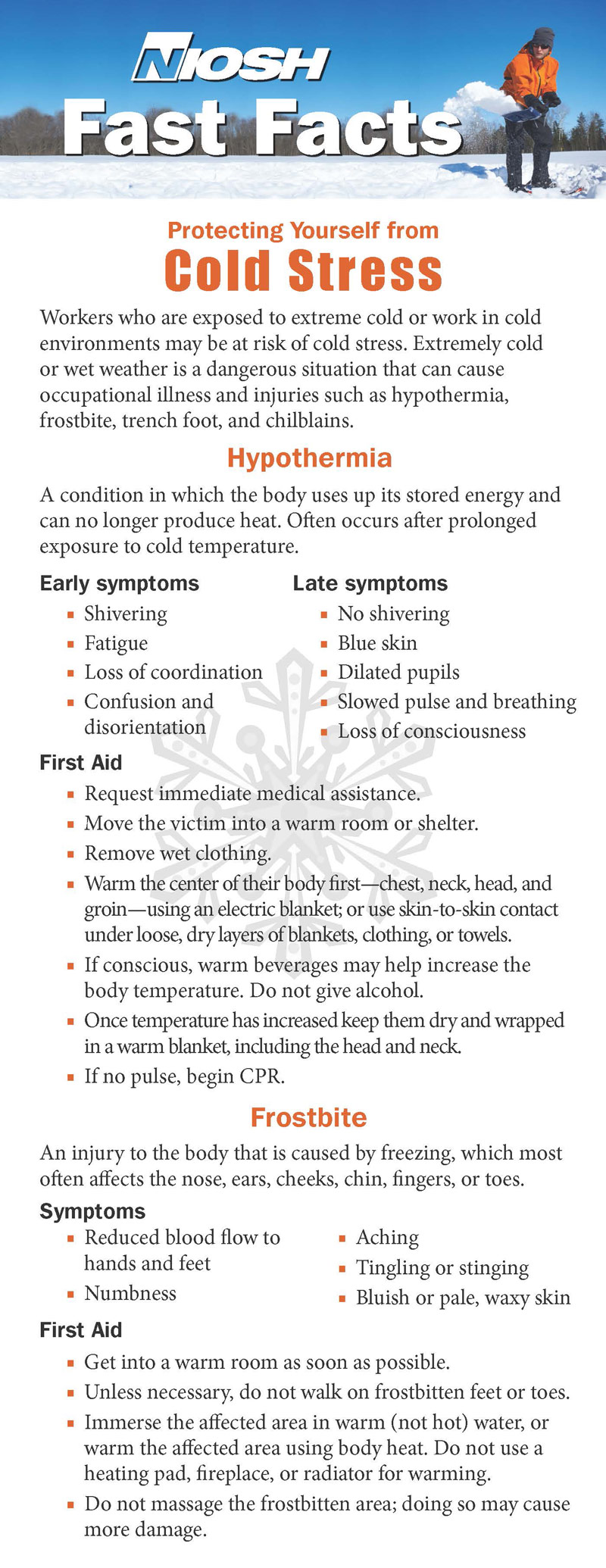 Osha Cold Stress Chart